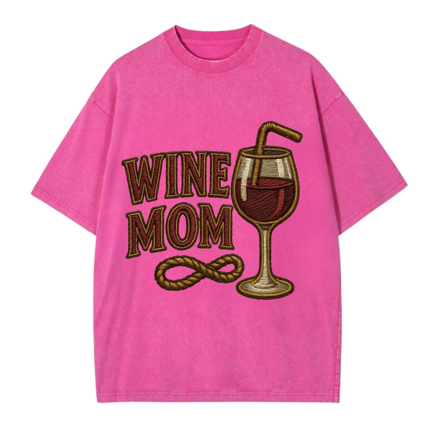 Wine Mom  - Vintage T-shirt - Dusty Rose(Rose)