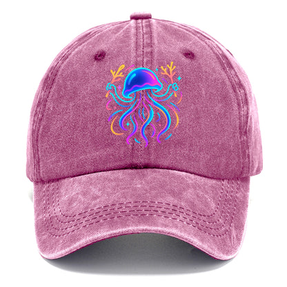 Jellyfish conducting a glow orchestra using coral batons in deep ocean concert hall - Classic Cap - Dusty Rose(Rose)