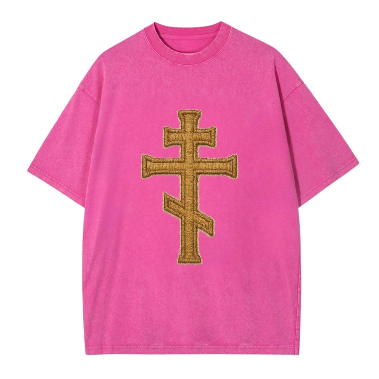 Orthodox Cross  - Vintage T-shirt - Dusty Rose(Rose)