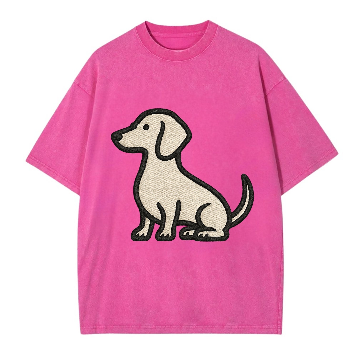 Dachshund - Long body profile view - Vin Vintage T-shirt - Dusty Rose(Rose)