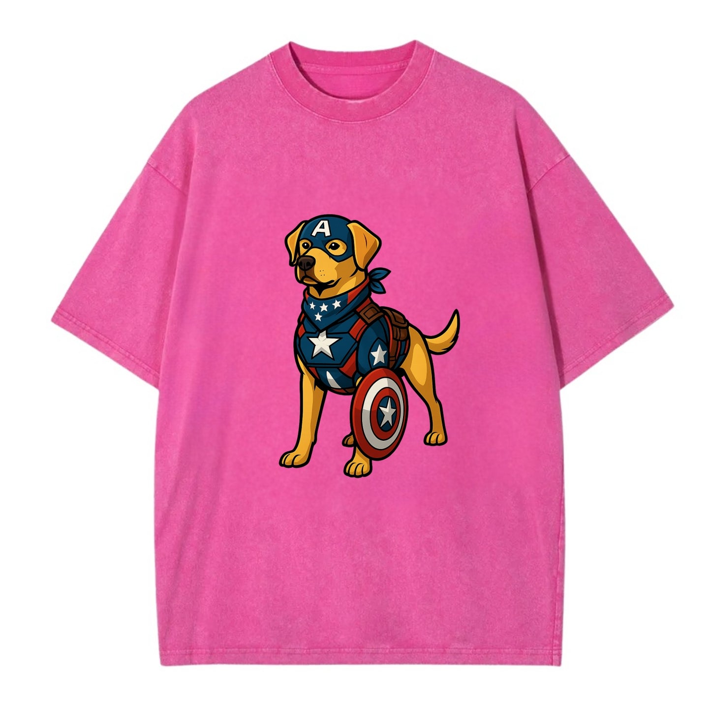 Labrador Captain America  - Vintage T-shirt - Dusty Rose(Rose)