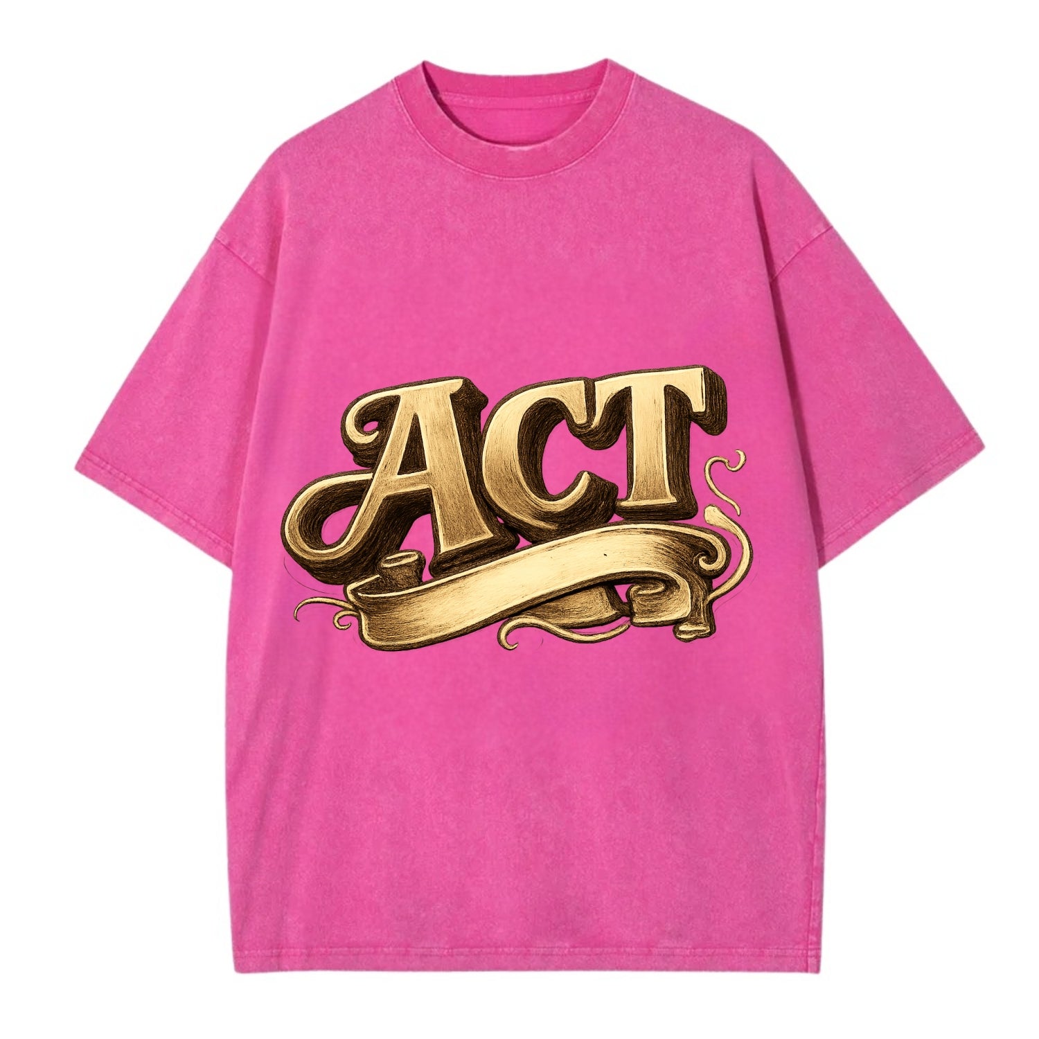 Bold typography design - "ACT" - take action, do something - Vintage T-shirt - Dusty Rose(Rose)