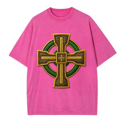 Durrow Cross - Vintage T-shirt - Dusty Rose(Rose)