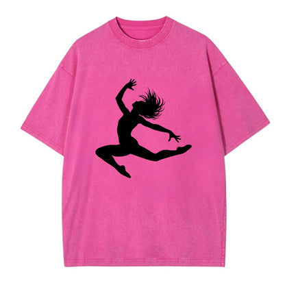 Contemporary dancer leap mid-air - Vintage T-shirt - Dusty Rose(Rose)