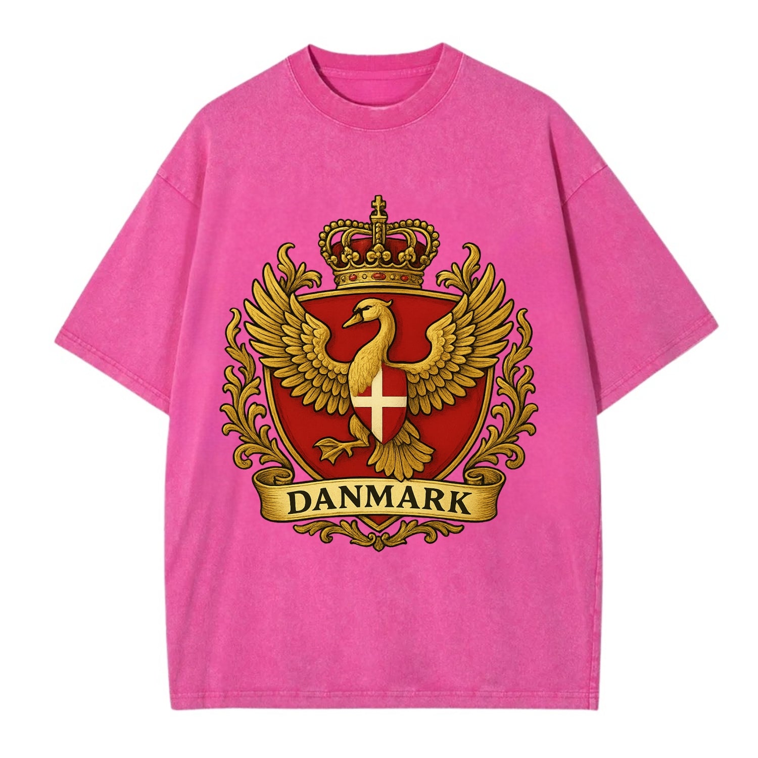Denmark Heritage Badge  - Vintage T-shirt - Dusty Rose(Rose)