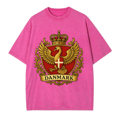 Denmark Heritage Badge  - Vintage T-shirt - Dusty Rose(Rose)