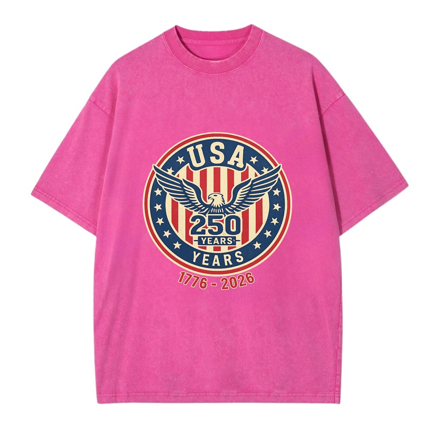 Usa 250 Years Eagle Seal - Vintage T-shirt - Dusty Rose(Rose)