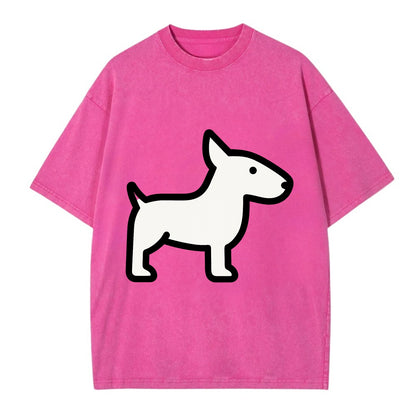 Bull Terrier - White egg-shaped head flat side profile - Vintage T-shirt - Dusty Rose(Rose)