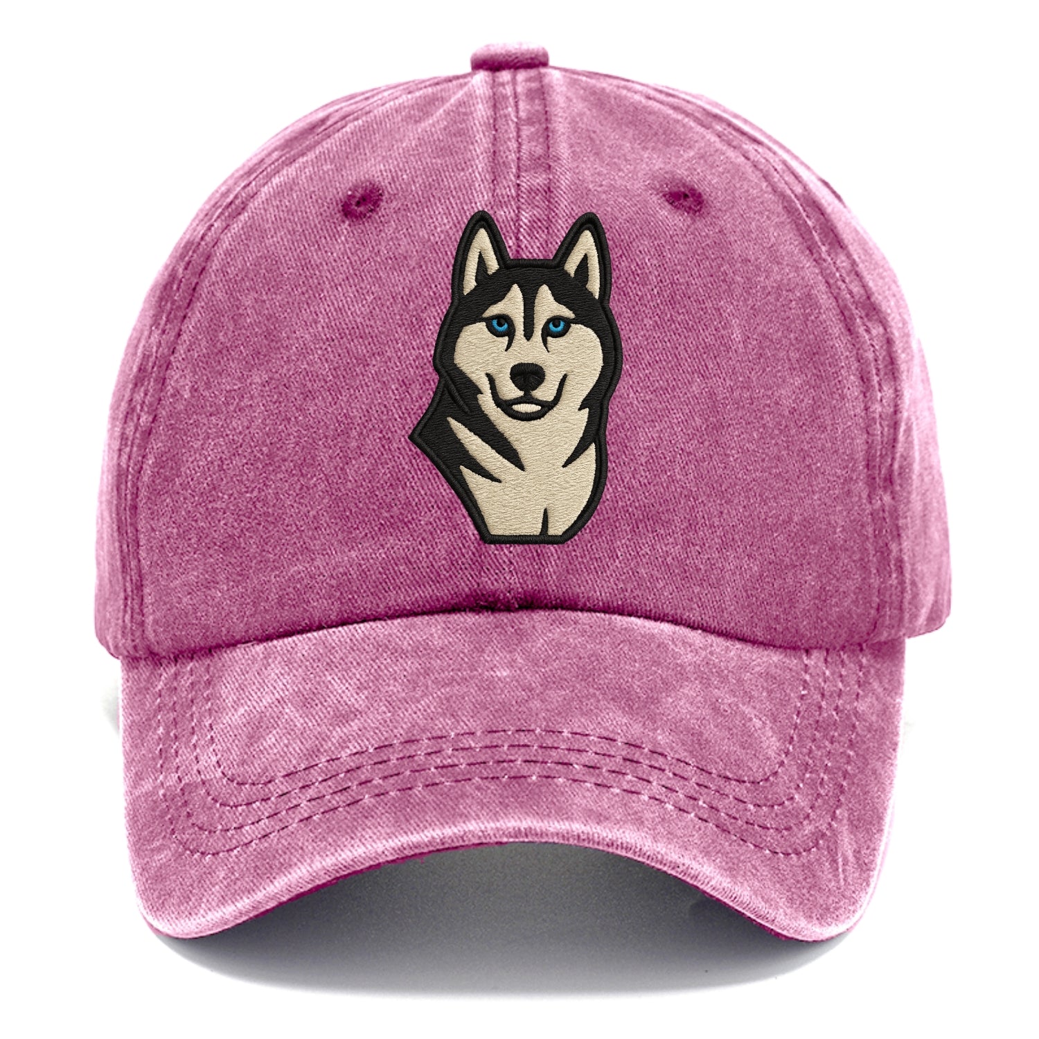 Husky - Blue eyes close-up portrait - Classic Cap - Dusty Rose(Rose)