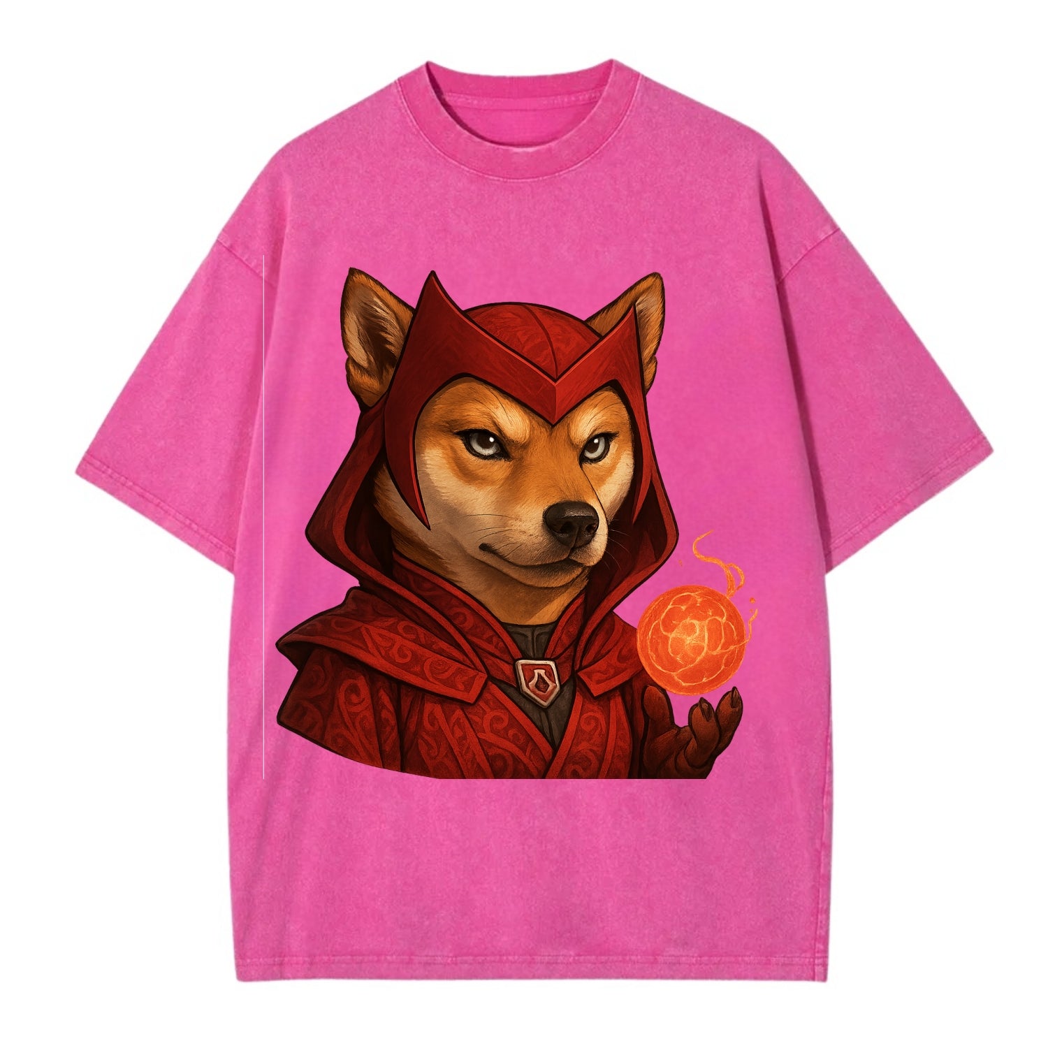 Shiba Inu Scarlet Witch  - Vintage T-shirt - Dusty Rose(Rose)