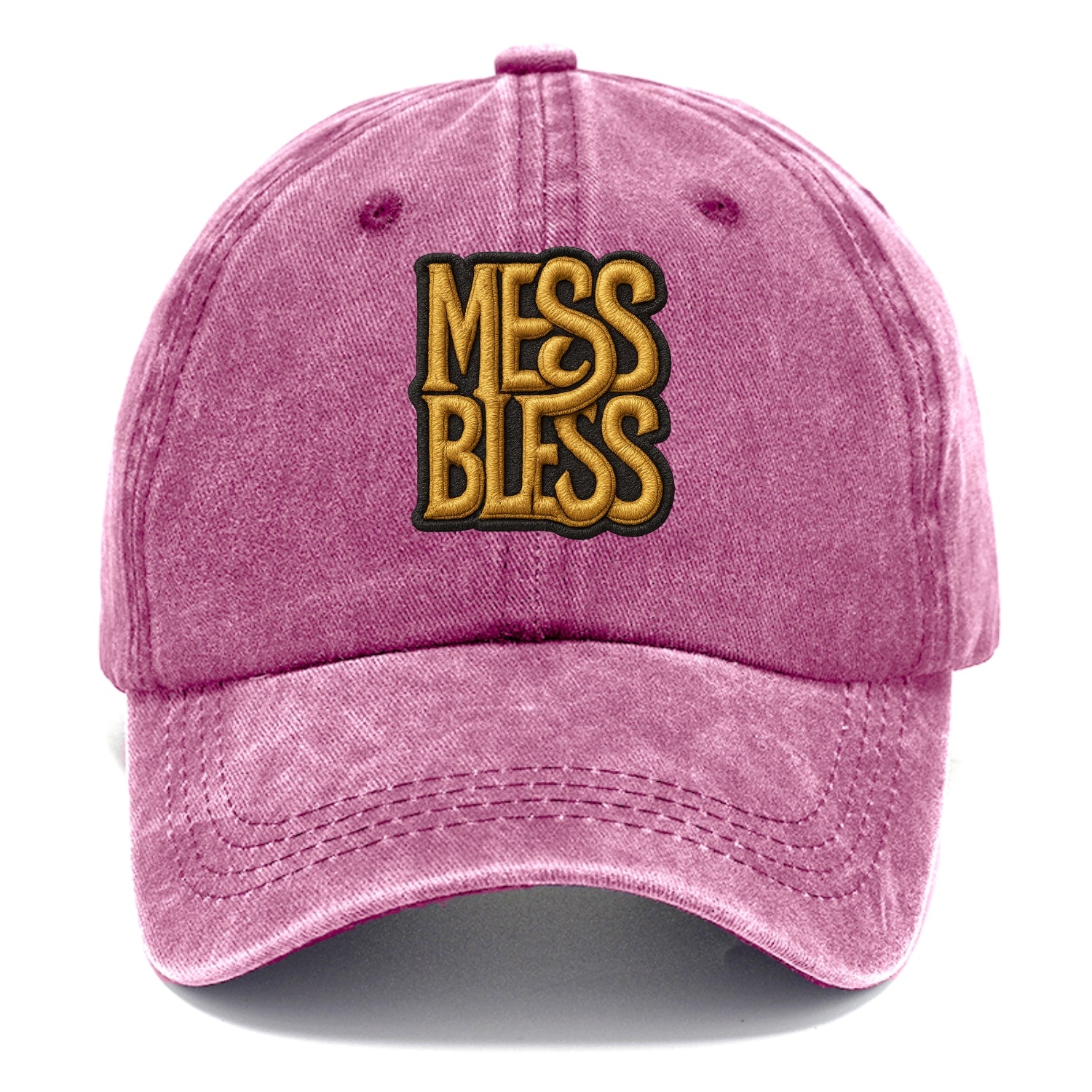 MESS;BLESS UP Gold Metallic Visor - Classic Cap - Dusty Rose(Rose)