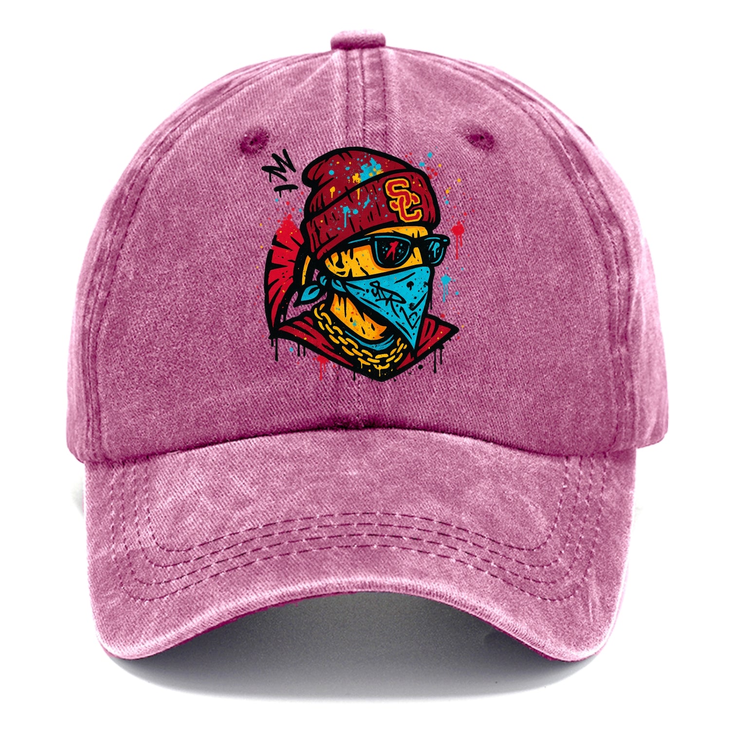 Los Angeles Trojan wearing USC beanie with SC patch - Classic Cap - Dusty Rose(Rose)