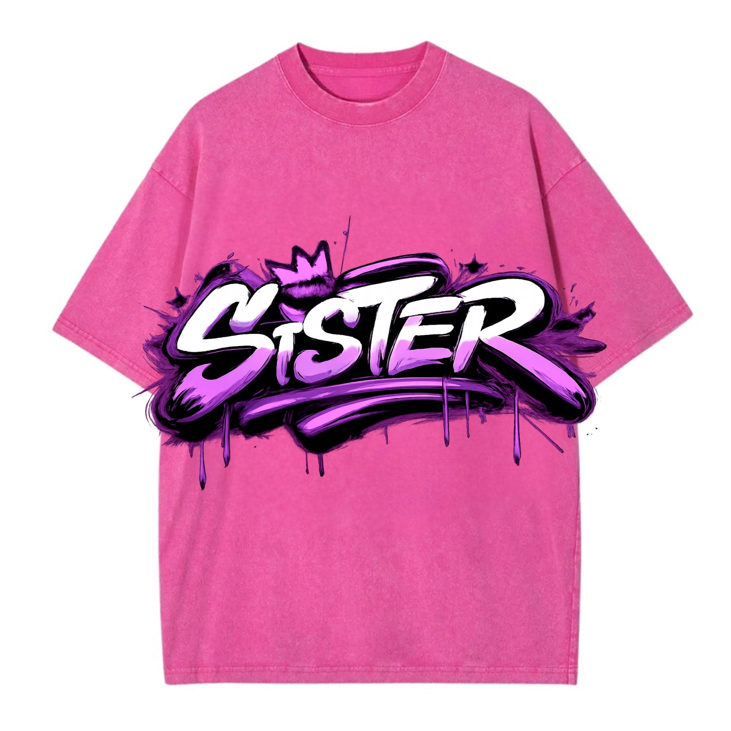 Bold typography design - "SISTER" - female bond, sisterhood - Vintage T-shirt - Dusty Rose(Rose)