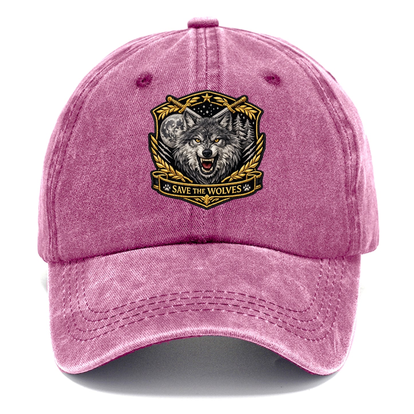 SAVE THE WOLVES - wolf moon in gray , predator protection - Classic Cap - Dusty Rose(Rose)