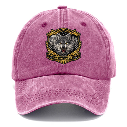SAVE THE WOLVES - wolf moon in gray , predator protection - Classic Cap - Dusty Rose(Rose)