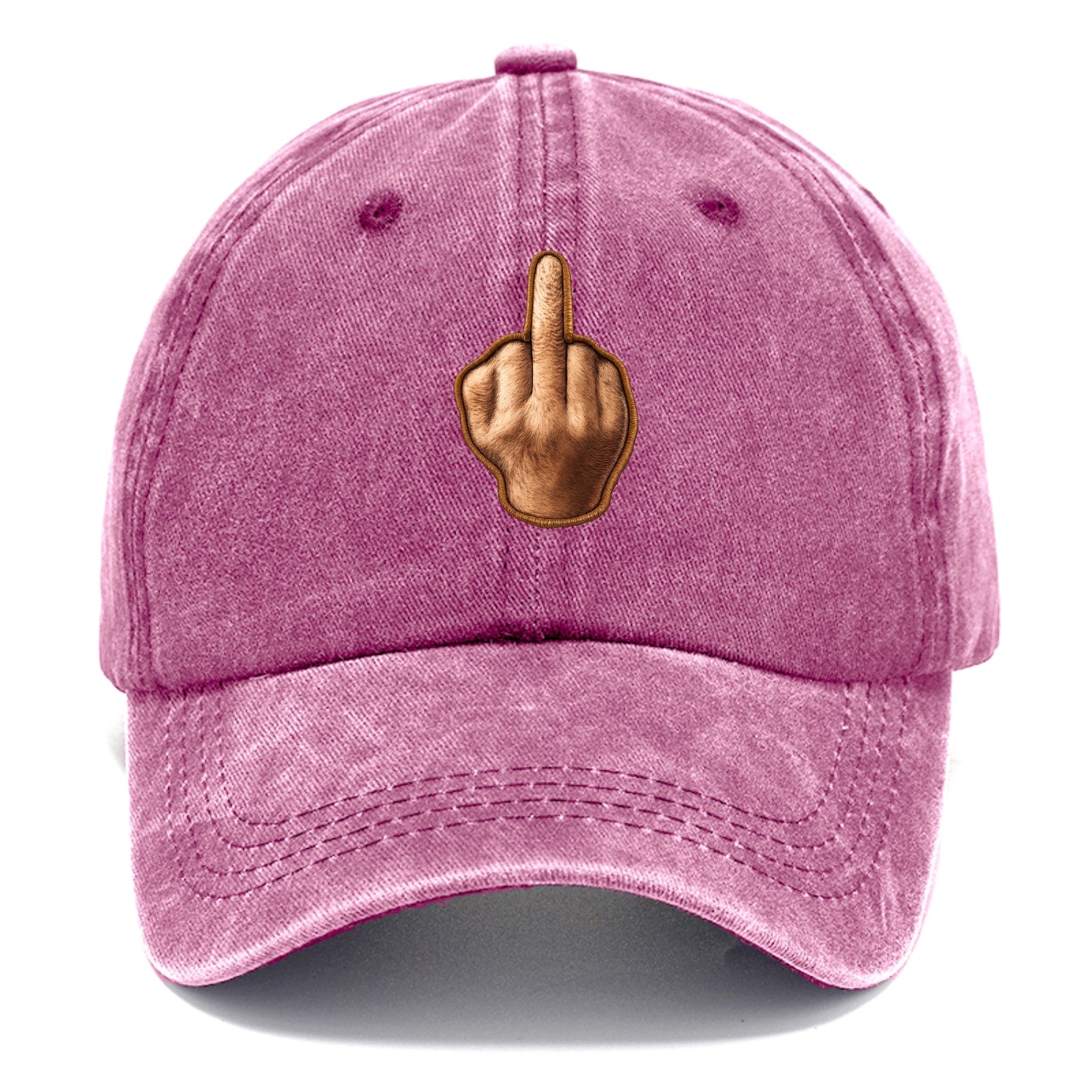 MIDDLE FINGER - hand gesture in skin tone , attitude - Classic Cap - Dusty Rose(Rose)