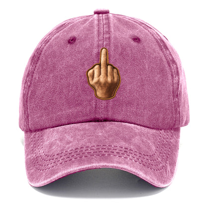 MIDDLE FINGER - hand gesture in skin tone , attitude - Classic Cap - Dusty Rose(Rose)