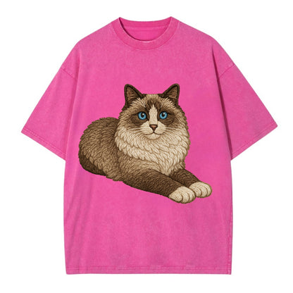 Ragdoll  relaxed lying down with head up Vintage T-shirt - Dusty Rose(Rose)