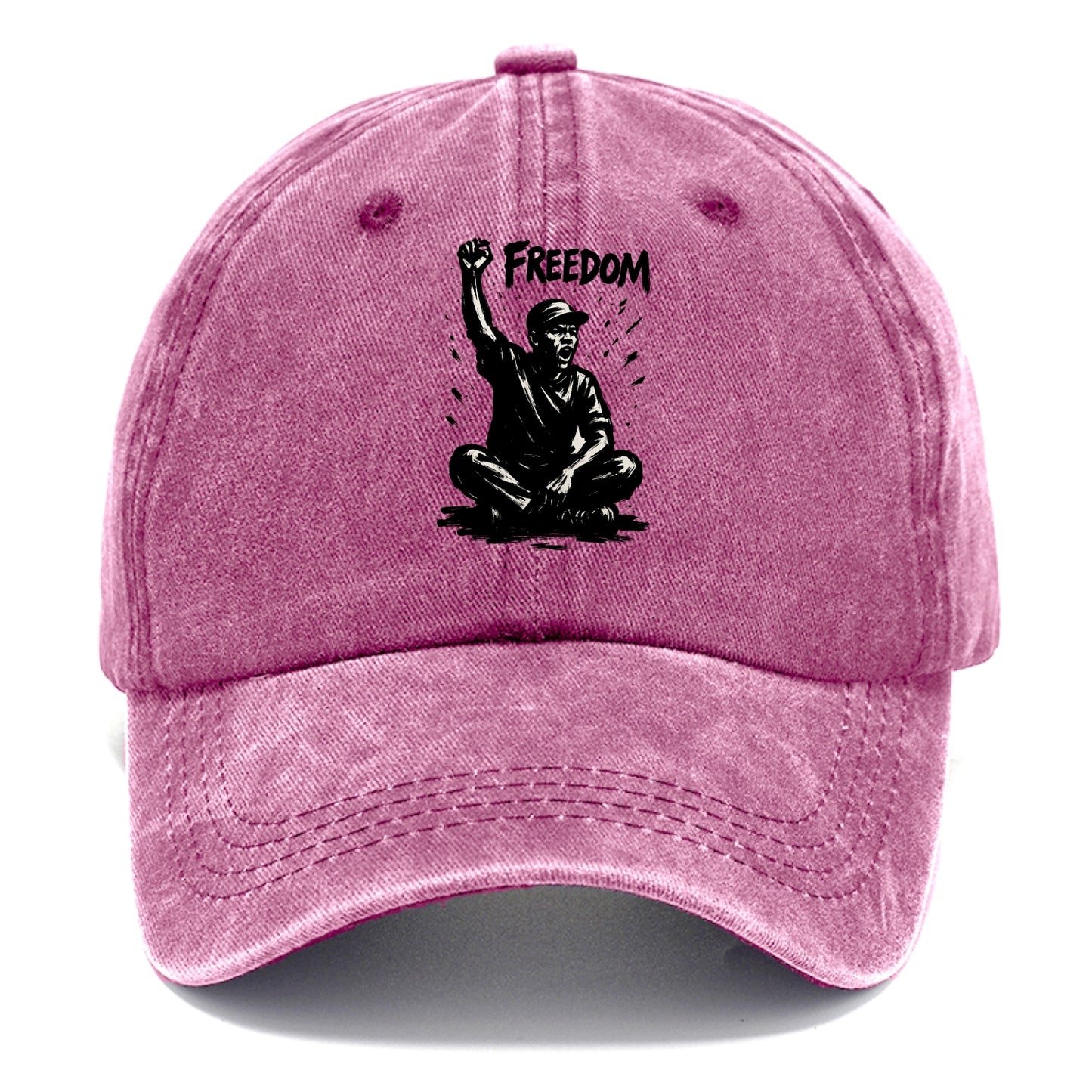 Sit-in protest figure - civil disobedience ink art - Classic Cap - Dusty Rose(Rose)