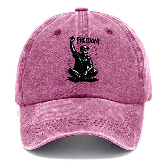 Sit-in protest figure - civil disobedience ink art - Classic Cap - Dusty Rose(Rose)