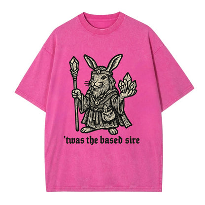 Crystals Healing Hippie Rabbit  - Vintage T-shirt - Dusty Rose(Rose)