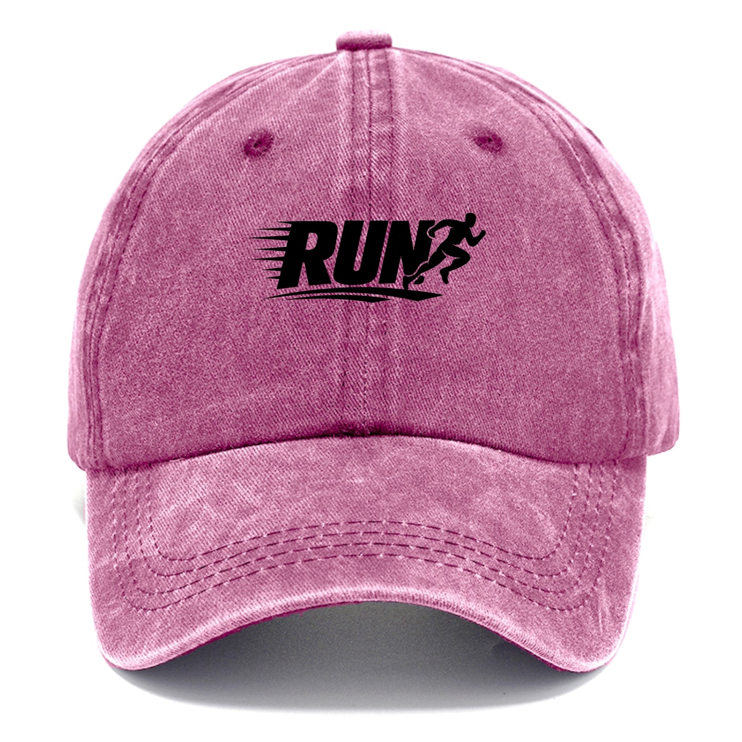 Bold typography design - "RUN" - cardio life, runner identity - Classic Cap - Dusty Rose(Rose)