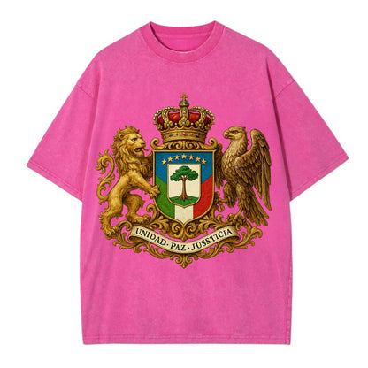 Equatorial Guinea Silk Cotton Tree Emblem - Vintage T-shirt - Dusty Rose(Rose)