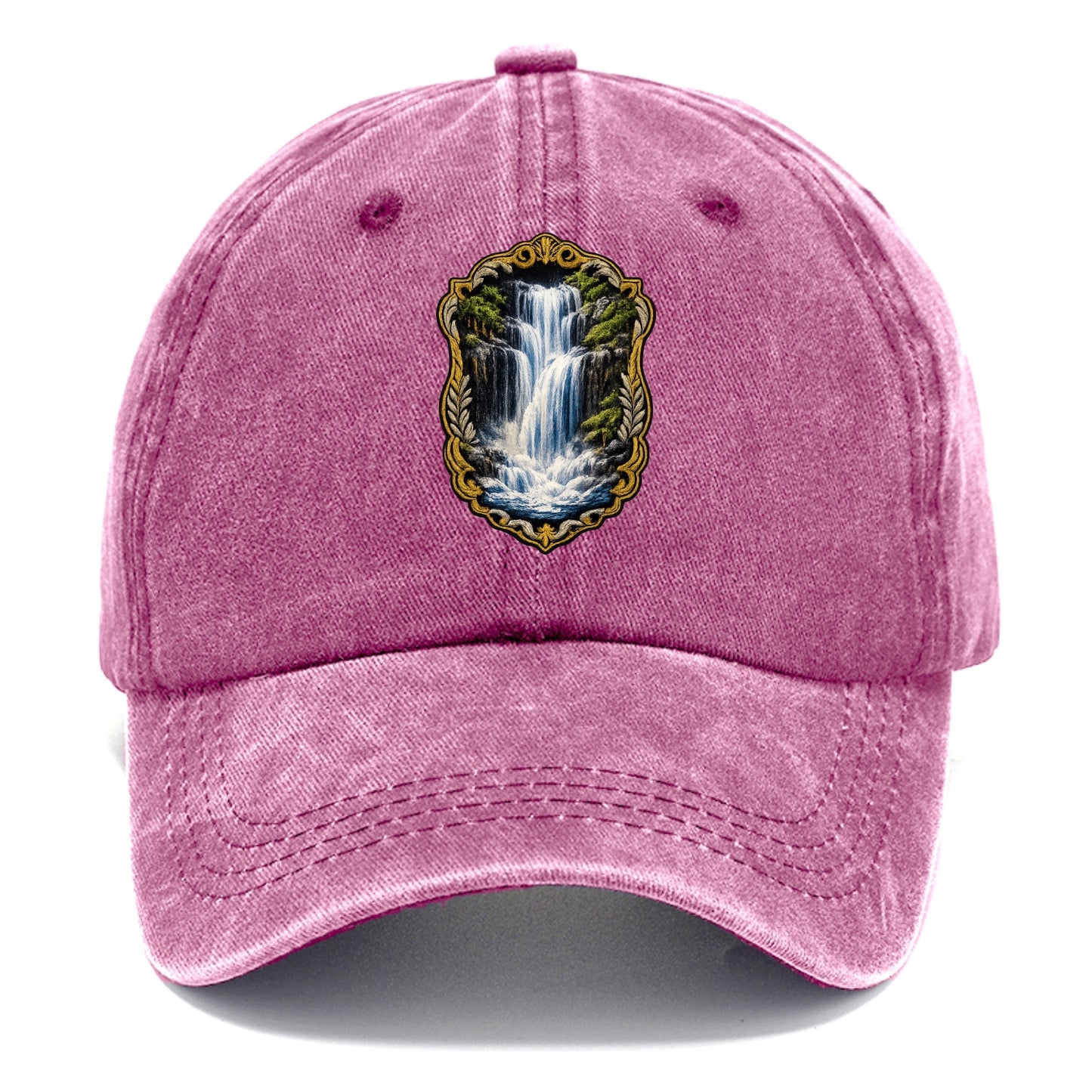 WATERFALL CASCADE - falling water with mist in blue and white , nature wonder - Classic Cap - Dusty Rose(Rose)