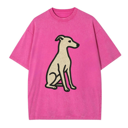 Italian Greyhound - Gray sitting pose - Vintage T-shirt