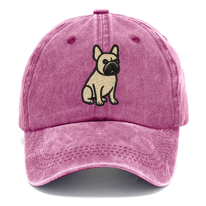 French Bulldog Fawn Colored Clean Sitting Pose Classic Cap - Dusty Rose(Rose)