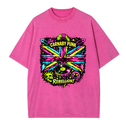 CARNABY PUNK | Swinging 60s meets 70s punk | Psychedelic Union Jack pattern | - Vintage T-shirt - Dusty Rose(Rose)