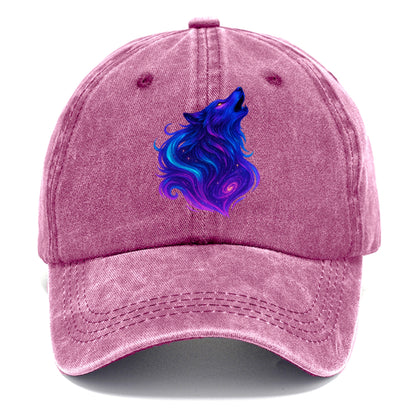 Noble wolf with flowing fur that transforms into aurora borealis streams, cyan and - Classic Cap - Dusty Rose(Rose)