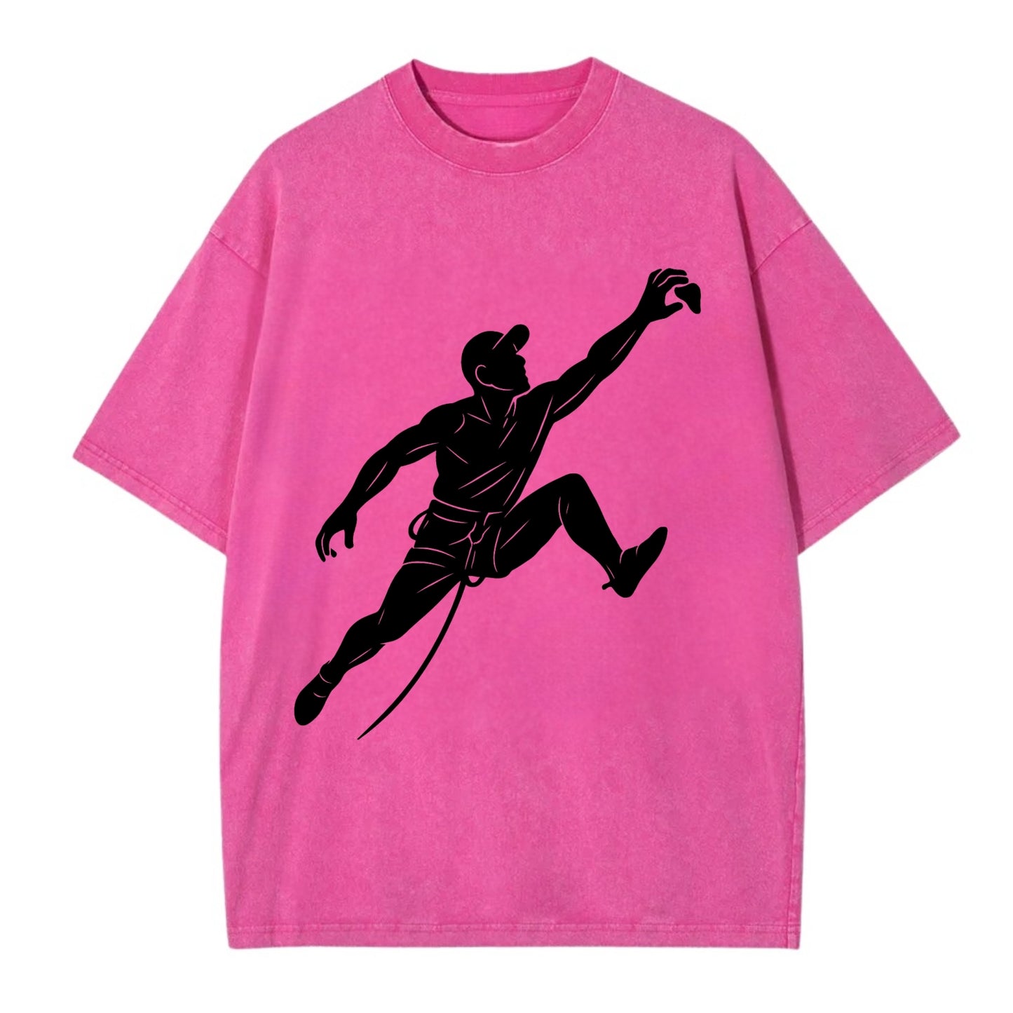 Rock wall climber reaching hold - Vintage T-shirt - Dusty Rose(Rose)