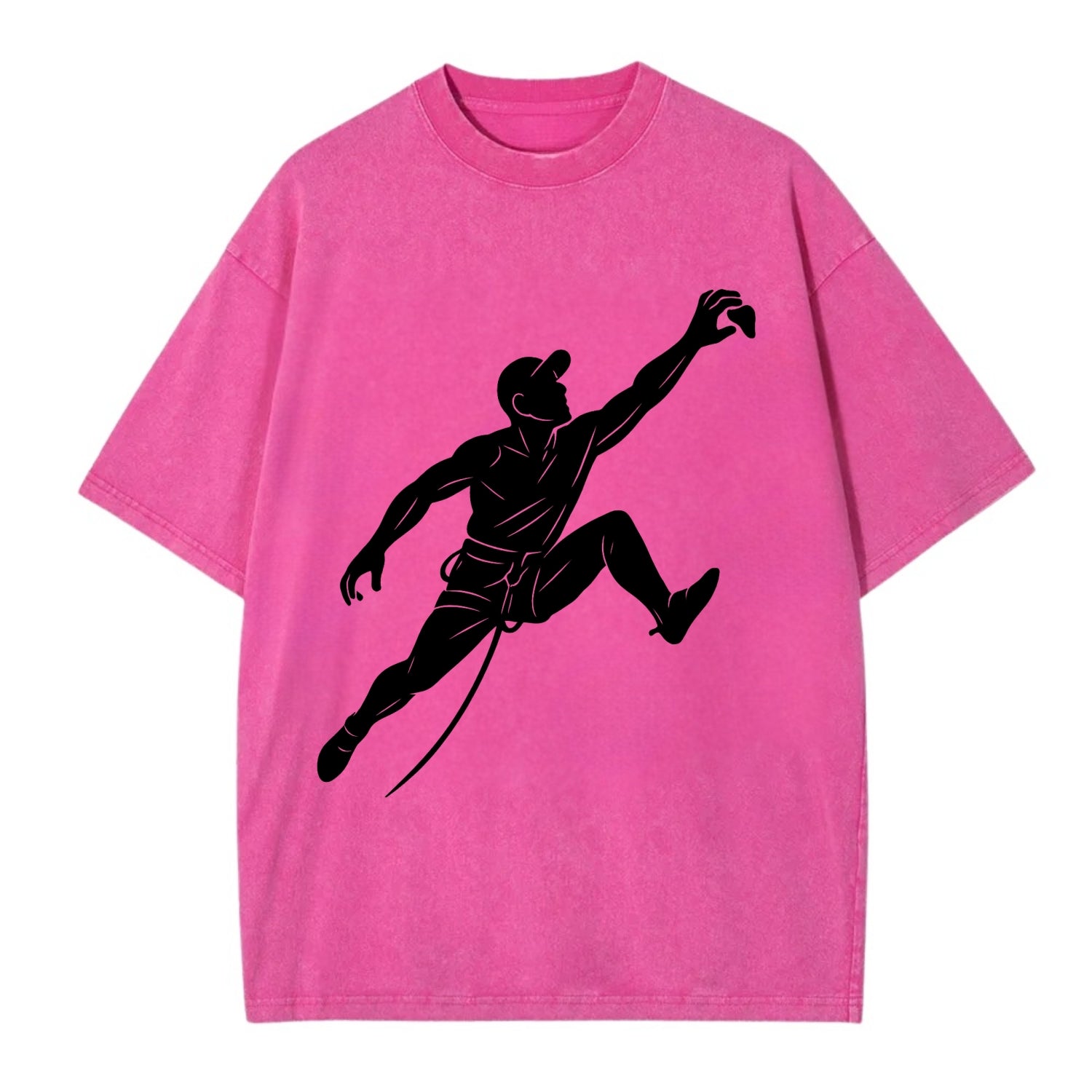 Rock wall climber reaching hold - Vintage T-shirt - Dusty Rose(Rose)