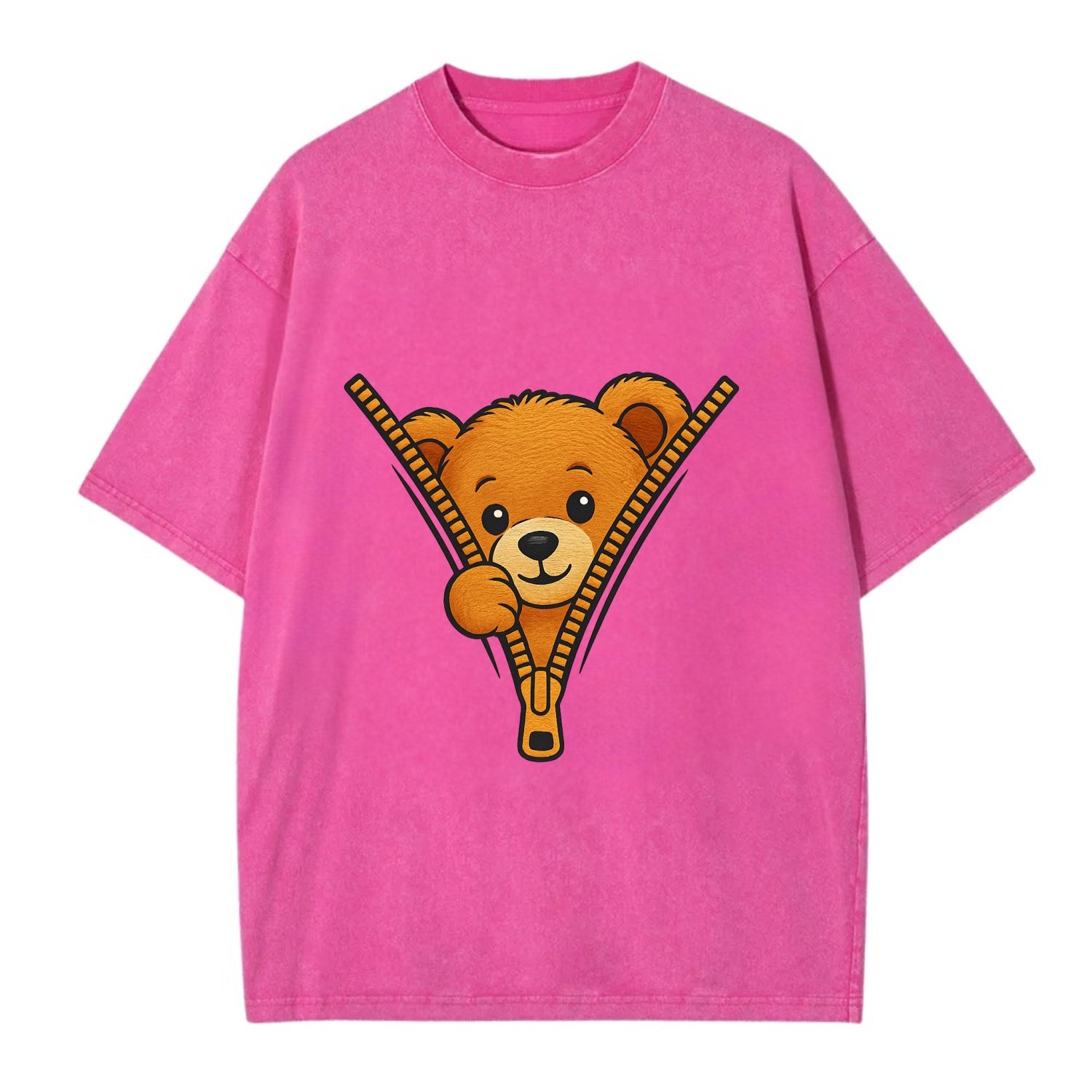 zipper bear - Vintage T-shirt - Dusty Rose(Rose)