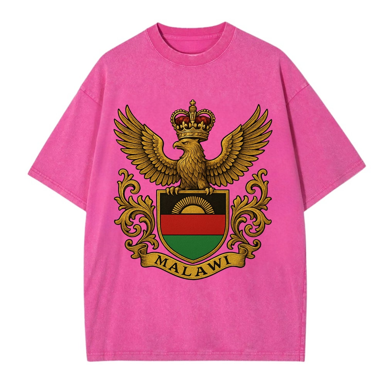 Malawi Royal Logo  - Vintage T-shirt - Dusty Rose(Rose)