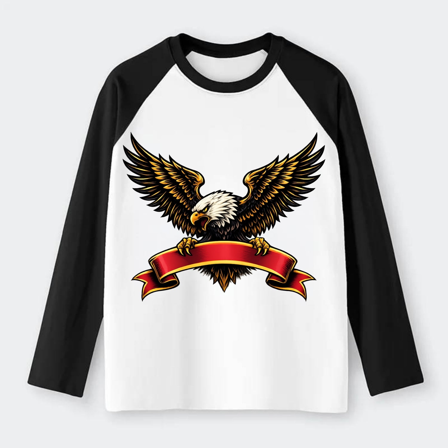 Eagle Banner - Raglan Long Sleeve T-Shirt
