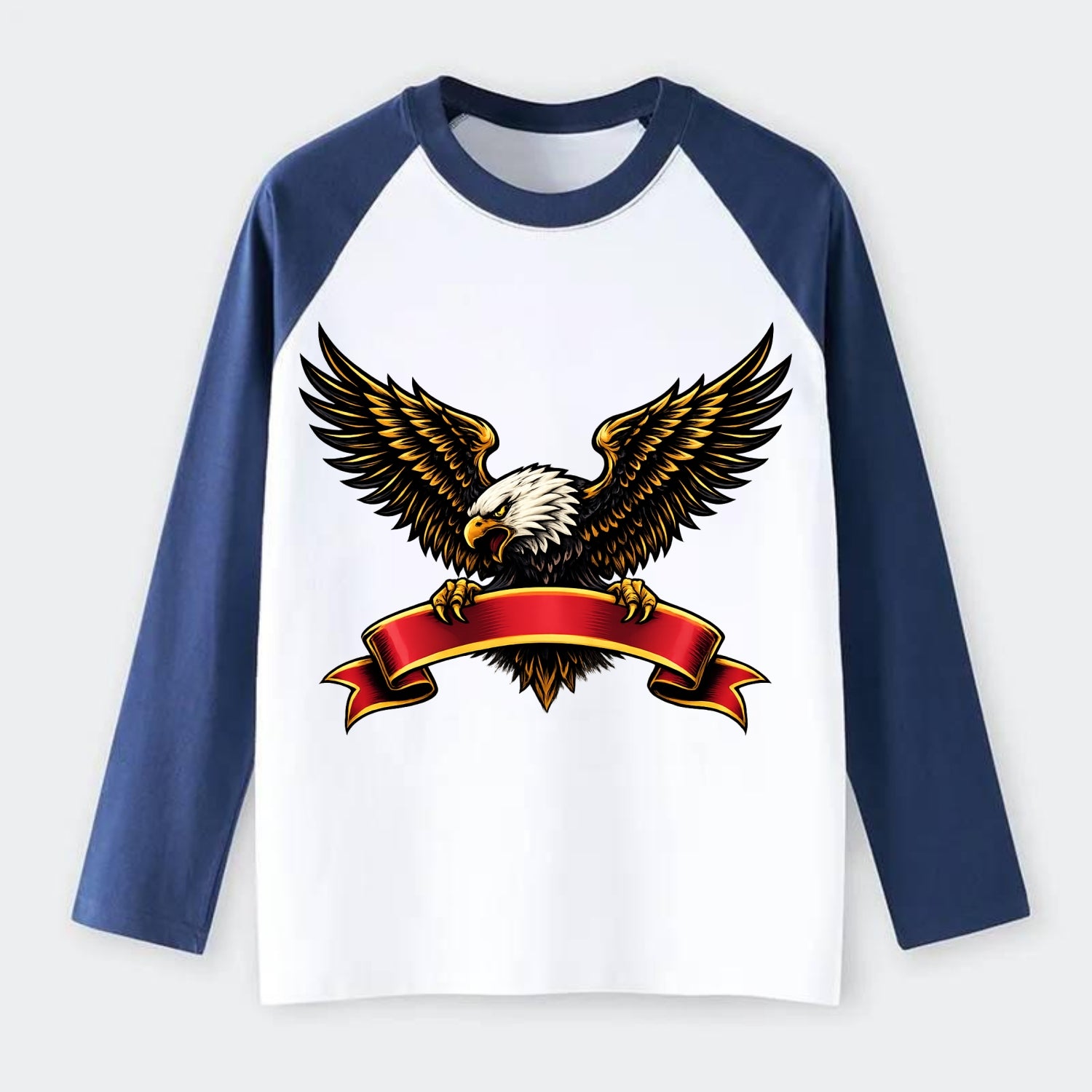 Eagle Banner - Raglan Long Sleeve T-Shirt
