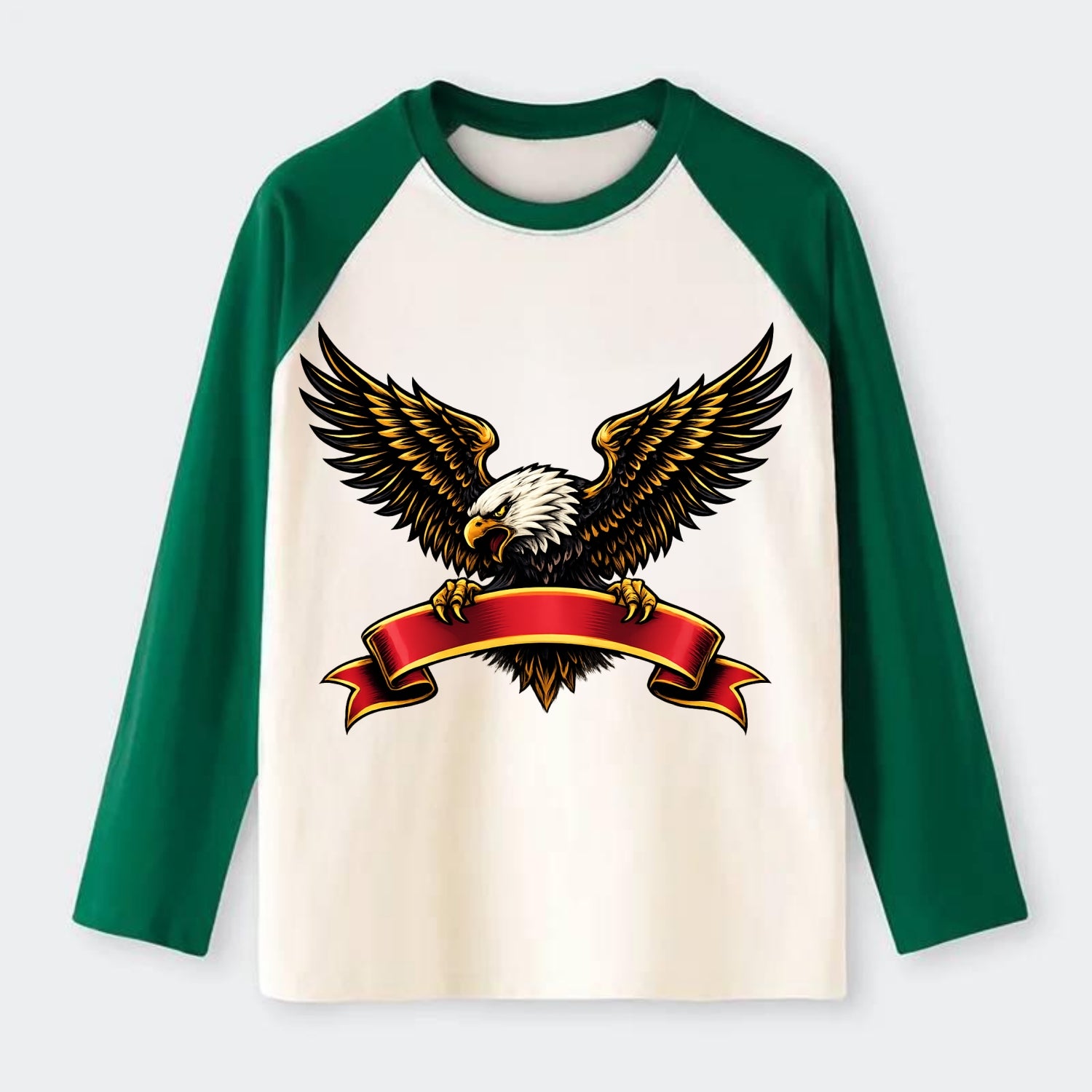 Eagle Banner - Raglan Long Sleeve T-Shirt