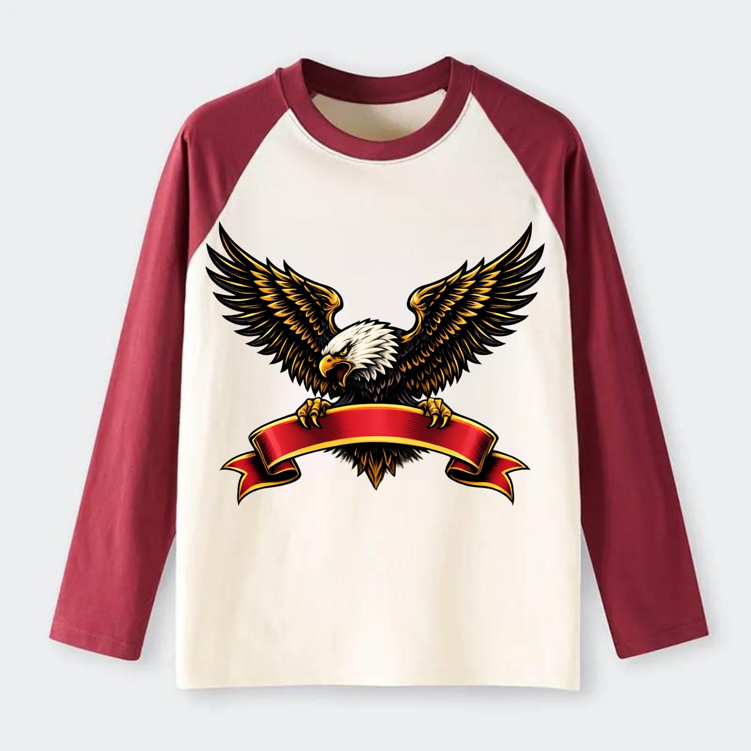 Eagle Banner - Raglan Long Sleeve T-Shirt