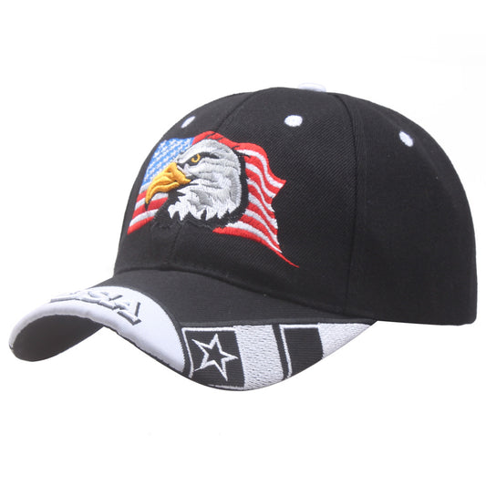 Embroidered Eagle American Flag Baseball Cap