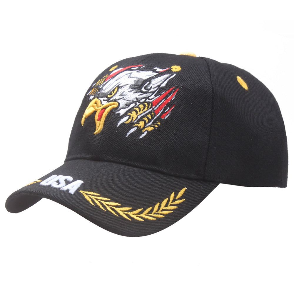 Embroidered Eagle American Flag Baseball Cap