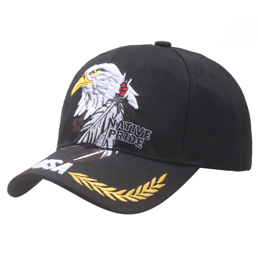 Embroidered Eagle American Flag Baseball Cap