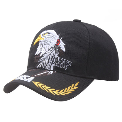Embroidered Eagle American Flag Baseball Cap