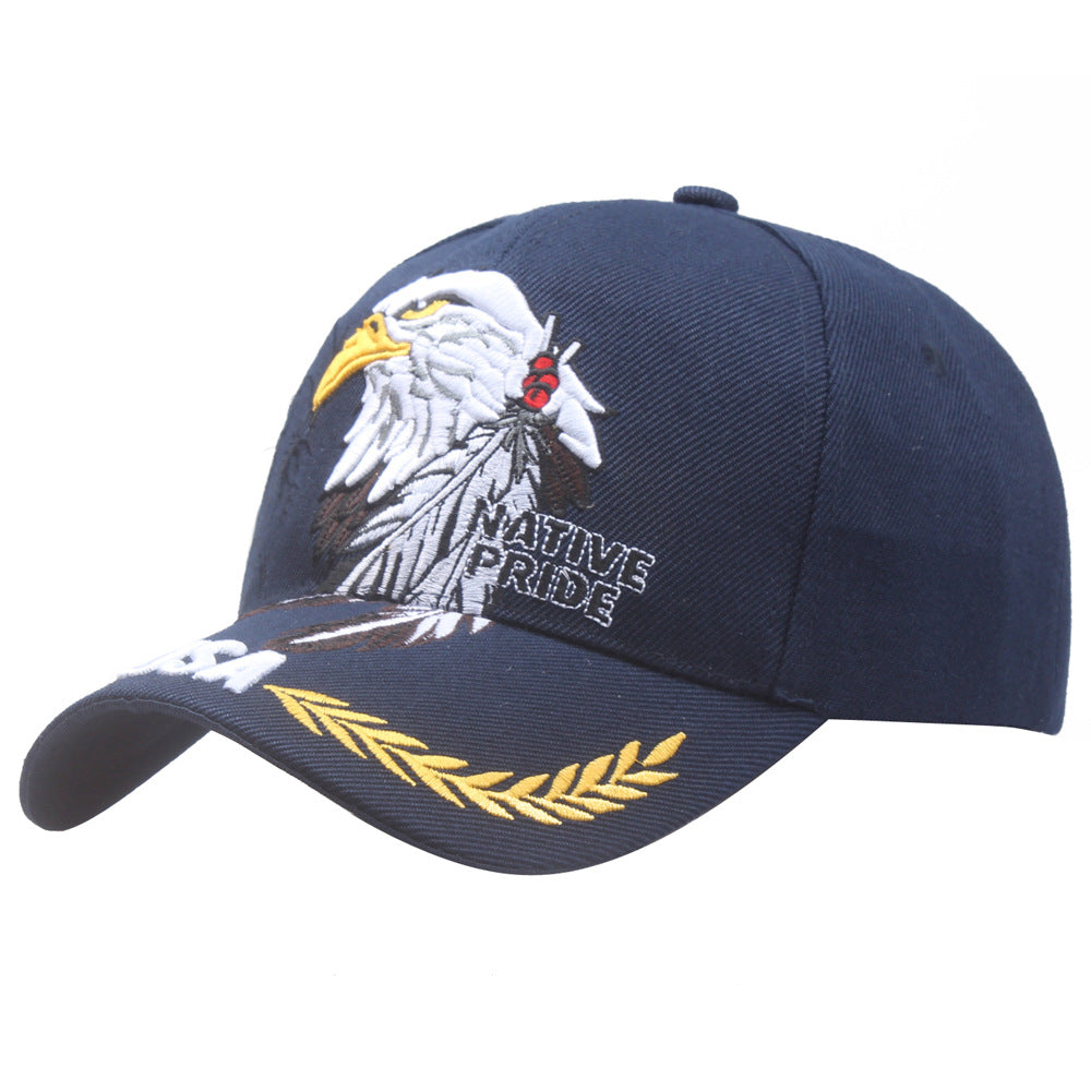 Embroidered Eagle American Flag Baseball Cap