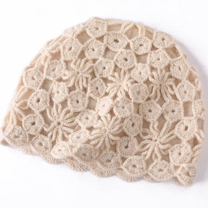 Elegant Plum Blossom Knit Cashmere Hat