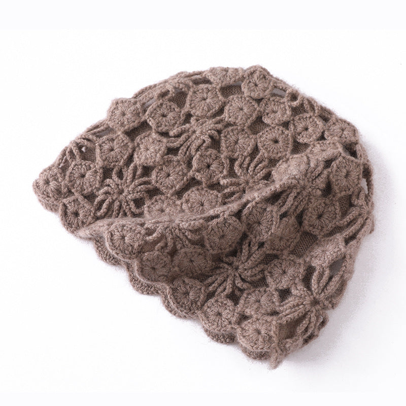 Elegant Plum Blossom Knit Cashmere Hat