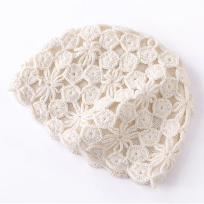 Elegant Plum Blossom Knit Cashmere Hat