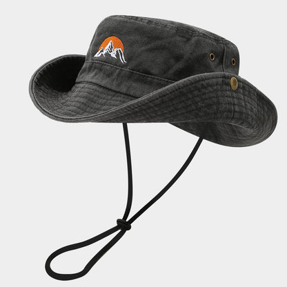 Embroidered Sun Hat for Hiking & Fishing