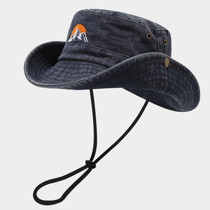Embroidered Sun Hat for Hiking & Fishing
